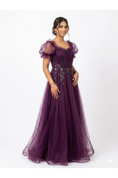 sea gulf Elegant Evening Dress Embroidered with Sequins and Rhinestones with ...