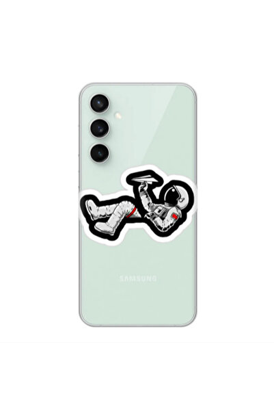 Other Samsung S24 Plus Astronaut flies a plane Transparent Silicone TPU Θήκη