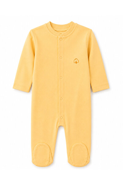 FYB Baby Sleep and Play Romper with Booties and Snap Fasteners, 100% Cotton