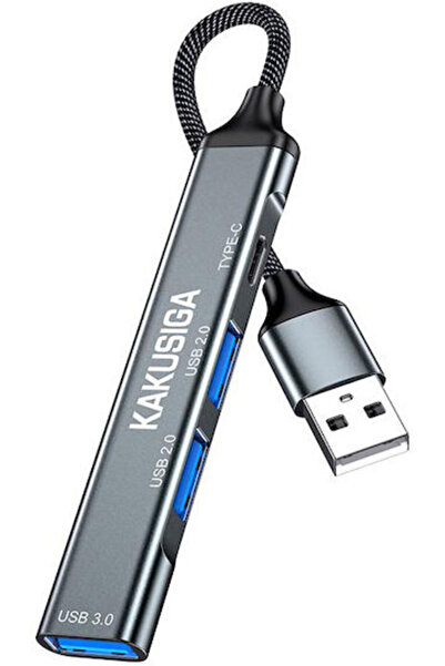KAKUSİGA Διανομέας USB 4 Θυρών USB 3.0 με σύνδεση USB-C Γκρι Κωδικός: KSC-1416