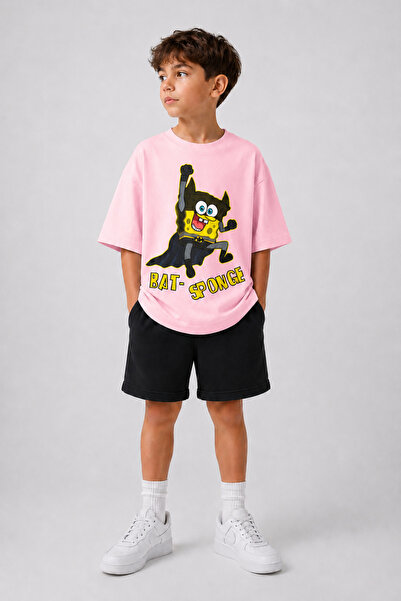 VODEXA Set tricou și pantaloni scurți pentru fete și băieți, 100% bumbac, cro...