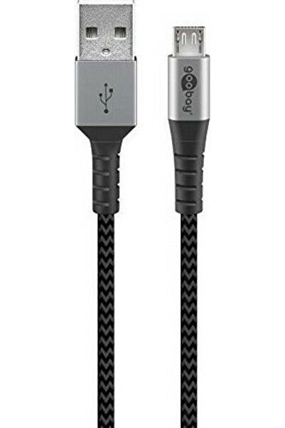 goobay Καλώδιο USB 2.0 σε micro USB, πλεγμένο, 1μ, Γκρι (49282)