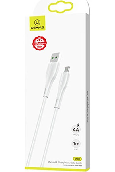 Usams US-SJ375 U38 1μ Κανονικό Καλώδιο USB 2.0 σε micro USB Λευκό (SJ375USB02)