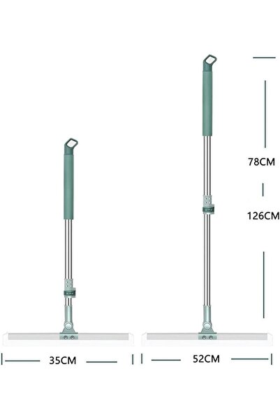 shoppy delight Floor Squeegee with 180° Rotating Head, Stainless Steel Telescopic Pole, Silicone Blade, for Windows, Floors, Walls, 35cm