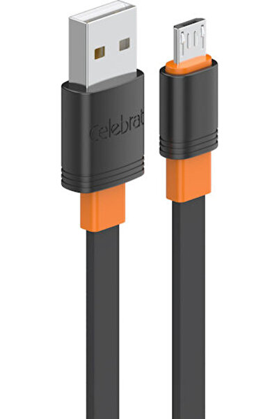 Celebrat Επίπεδο καλώδιο USB 2.0 σε micro USB 1μ (CB-33A-M-BK)