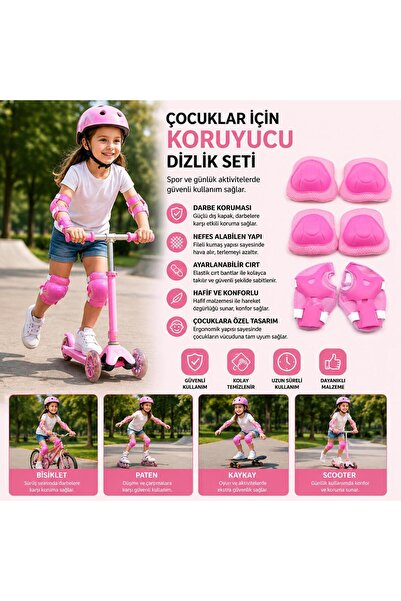 BuradaBuldun Çocuklar İçin Koruyucu Dizlik, Dirseklik ve Bileklik Seti - 3'lü...