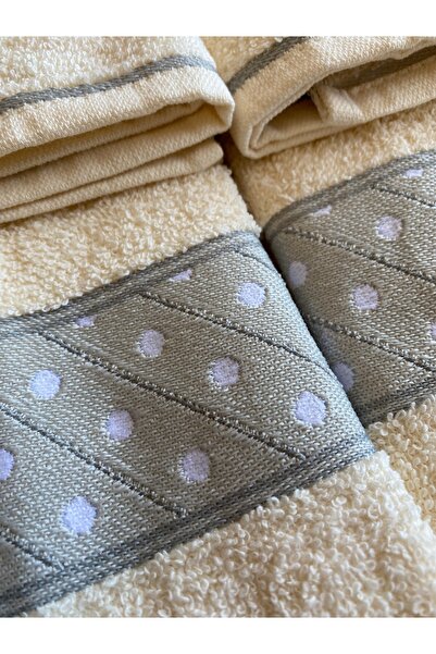 SAVESSA Polka Dot 40X55 cm 4-Piece Towel Set Hand/Face Kitchen Gift Set 100% ...