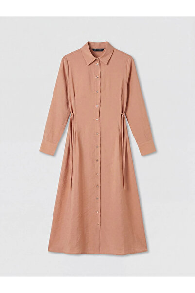 LC Waikiki Pink tie-waist modal blend shirt dress