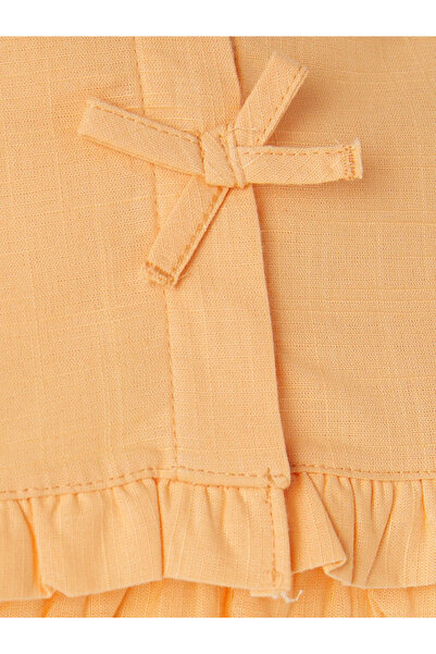 LC Waikiki Orange Girls' Linen Look Shirt