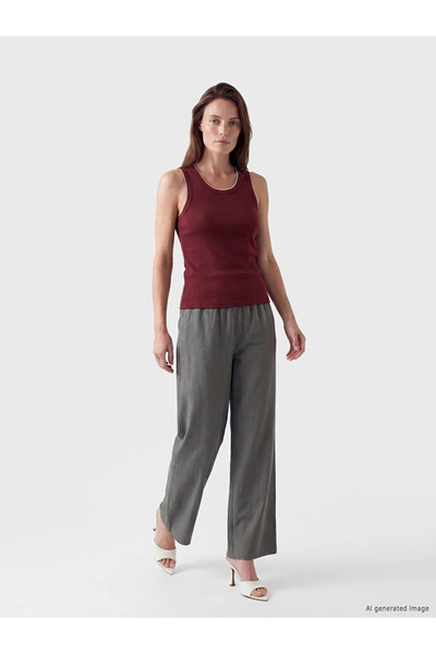 LC Waikiki Claret Red Crew Neck Women's Athlete