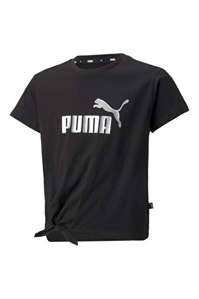 Puma Tricou pentru copii cu mânecă scurtă, cu logo Essentials+ și nod 116