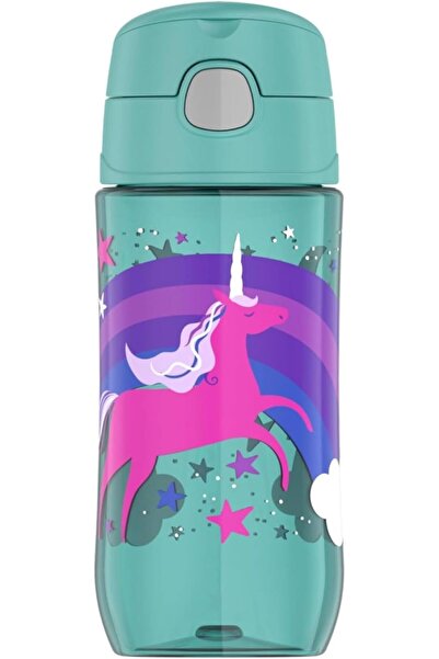 Thermos زجاجة بلاستيكية على شكل وحيد القرن للأطفال، سعة 470 مل، طراز GP4042UN...