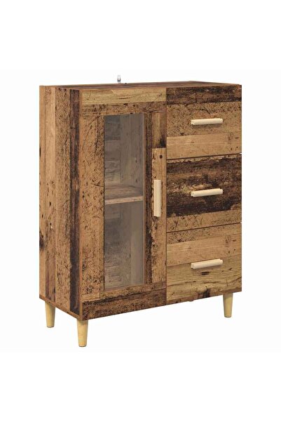 vidaxl Bufet cu sertar Lemn Vechi 69,5 x 34 x 90 cm Lemn compozit