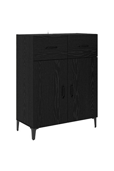 vidaxl Bufet cu sertar Stejar Negru 69,5 x 34 x 90 cm Lemn compozit