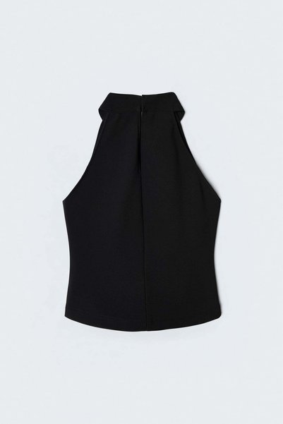 Sateen Body cu guler halter - Negru