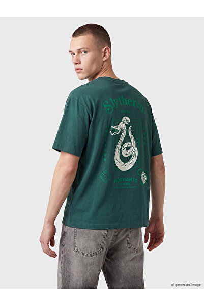 LC Waikiki Tricou pentru bărbați NEVAVM cu guler oval și imprimeu Harry Potter