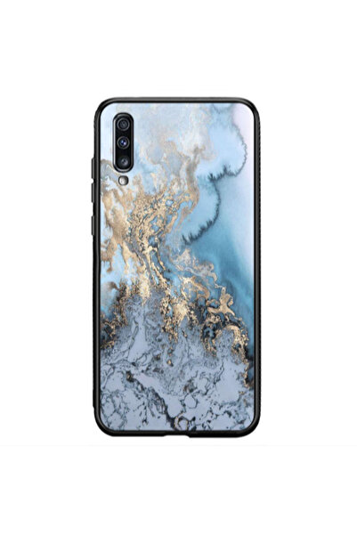 Other Samsung A50 Marble Gold Design Black Glossy Θήκη