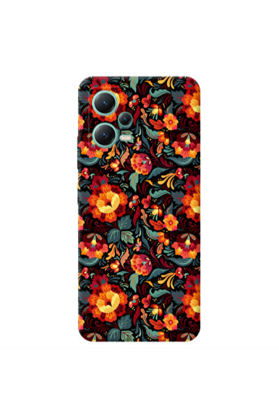 Other Xiaomi Redmi Note 12 Pro 5G Orange flowers Transparent Silicone TPU Θήκη