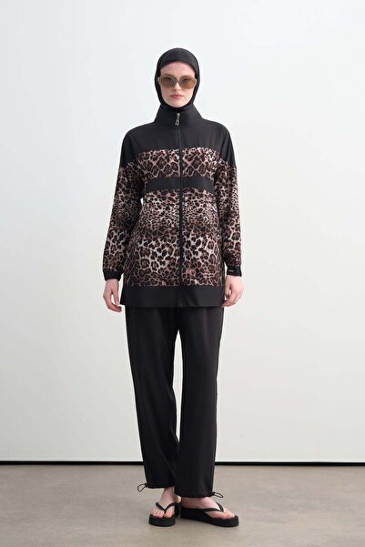 Moodbasic SW36.314 LEOPARLI PARAOLU ÜÇLÜ TESETTÜR MAYO