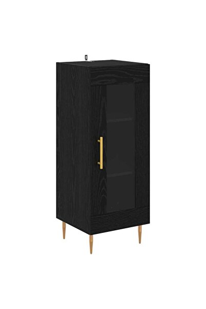 vidaxl Bufet Stejar negru 34 x 34.5 x 90 cm Lemn compozit