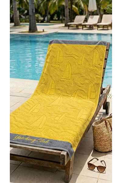 OBJE Yellow Sail Pattern Beach Towel