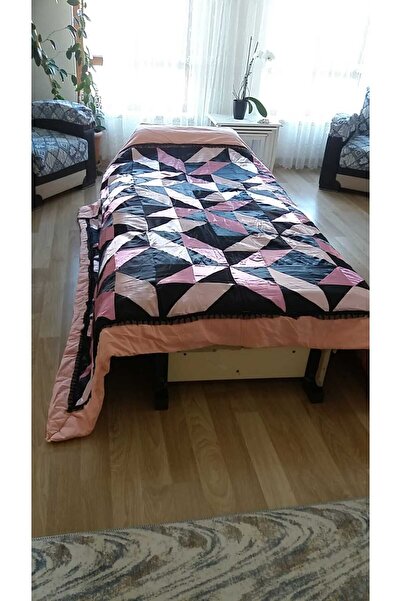 farmlove Kırkyama pamuk saten pike yorgan yatakörtüsü çeyizlik elyapımı -Pudr...
