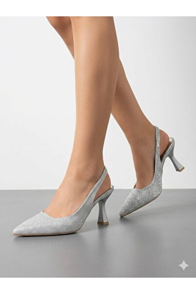 Lütfi Women's Open Back Pointed Toe Evening Dress Shoes