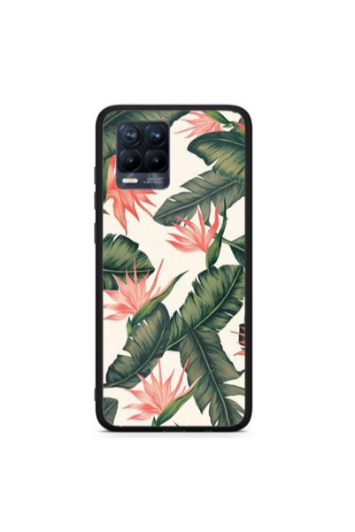 Other Realme 8 Green Laves Black Glossy Θήκη