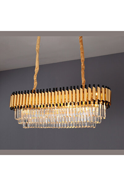 proled Grandeur Glow Chandelier, modern lighting, E14, 800x300, gold with black