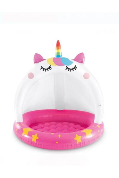 de Indoor Swimming Pool White Fuchsia Unicorn for Children Ø102x102cm