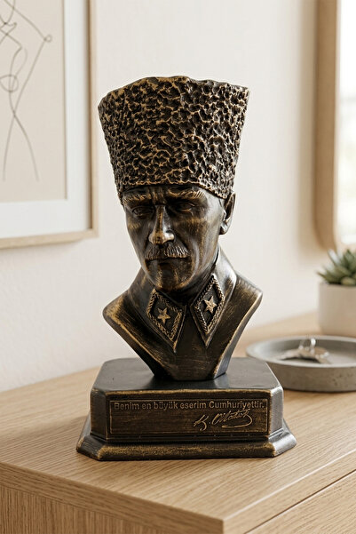 bakan hediyelik Atatürk Büst Biblo Dekoratif Heykel Ofis ve Ev Dekorasyonu Ma...