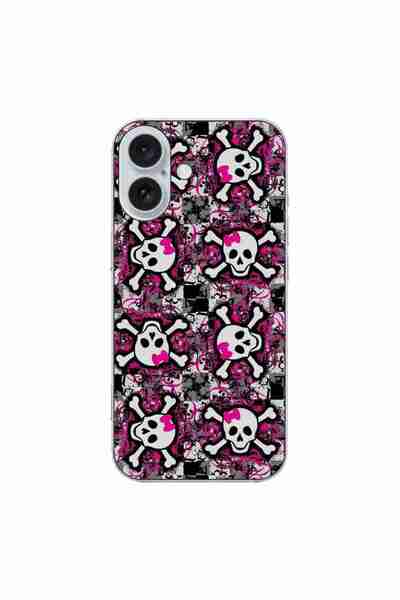 OEM Husa compatibila cu Apple iPhone 16 Silicon Gel Tpu Model Pop Art Skeleton