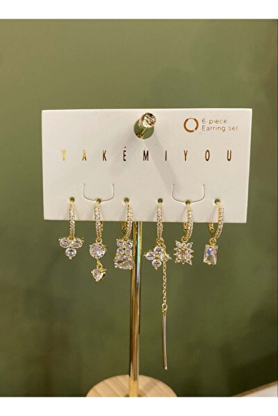 nunu takı Yakemiyou Stone Six-Piece Earrings
