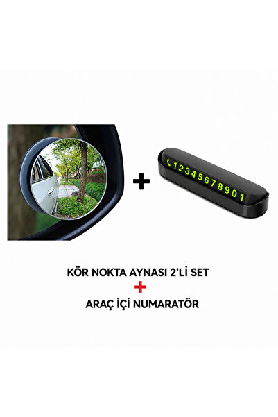 Moyvera Araç Kör Nokta Aynası 2'li Set + Araç İçi Telefon Numaratörü