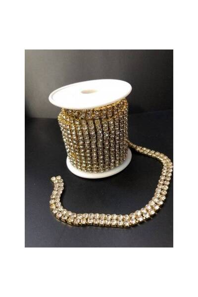OEM Rhinestone Chain 2 Rows 1.6mm- 5yards Gold