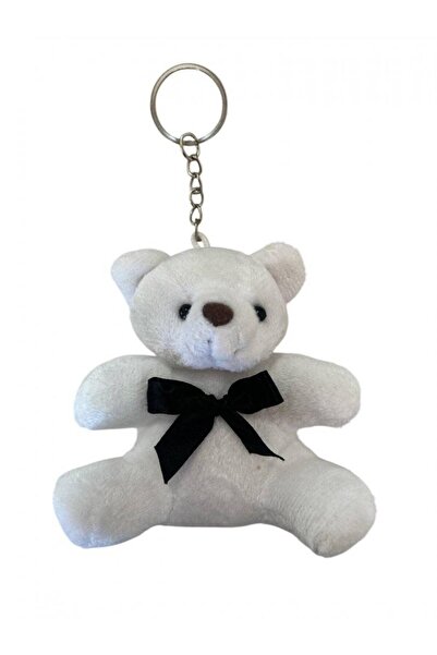 OEM Plush Toy Bear Sitting Down White With Black Bow Tie