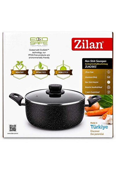 Zilan Aluminum saucepan ZLN-2003, 28cm, 6L, with heat-resistant glass lid and...