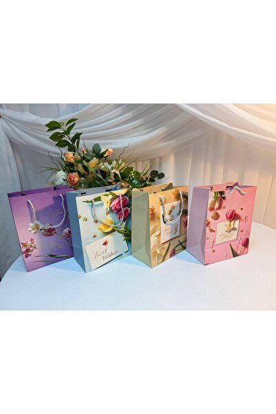 OEM Pungi Cadou Lalele Best Wishs 12/set 31x12x40cm mov