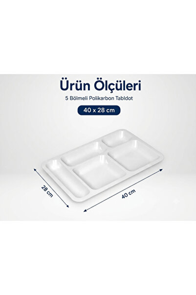 Generic Brand 5-Compartment Table D'hôte Polycarbonate Serving Plate