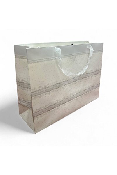 OEM White Lace Paper Gift Bags 45x33x15 12/ Top Bottom Set