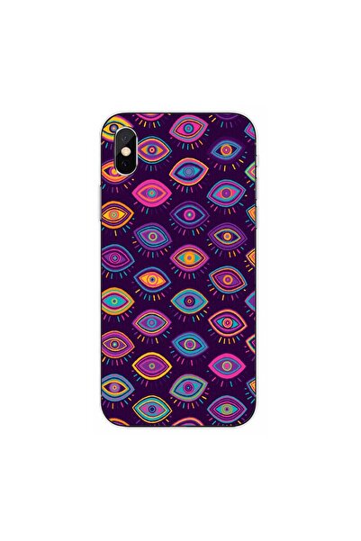 OEM Case compatible with Apple iPhone XS Silicon Gel Tpu Tribal Eyes Pattern