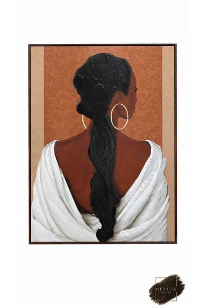 Store Doğal Zarafet | Kabartmalı Kadın Portresi Dekoratif Tablo 100x140 cm