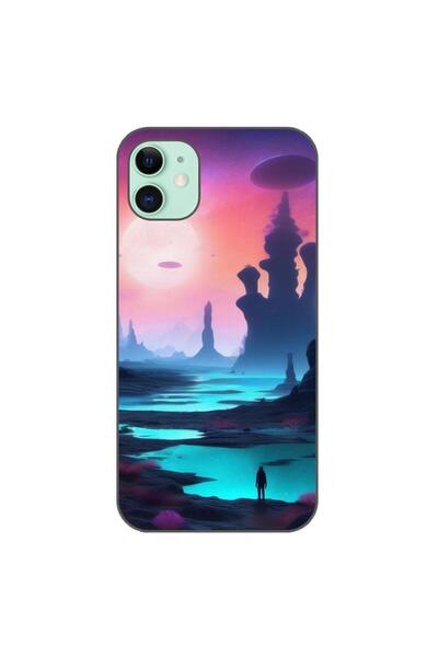 OEM Husa compatibila cu Apple iPhone 11 Silicon Gel Tpu Model Mystic Planet