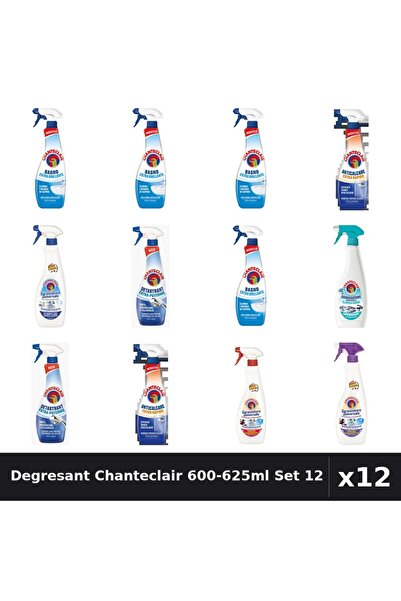 Chanteclair Set 12 Degresant Universal 600-625ml - 7 Arome Asortate, Anticalc...