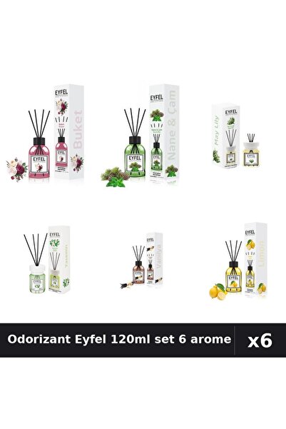 Eyfel Set 6 Odorizante Camera Betisoare 120ml - 6 Arome: Bouquet, Iasomie, La...
