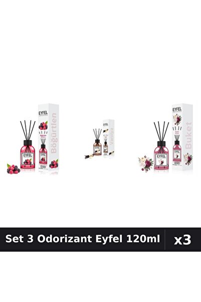 Eyfel Set 3 Odorizante Camera Betisoare, Bouquet, Fructe De Padure, Vanilie, ...