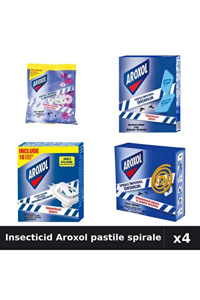Aroxol Set 4 Insecticid Pastile Spirale - 10, 20, 30 bucati - Anti-Insecte Ef...