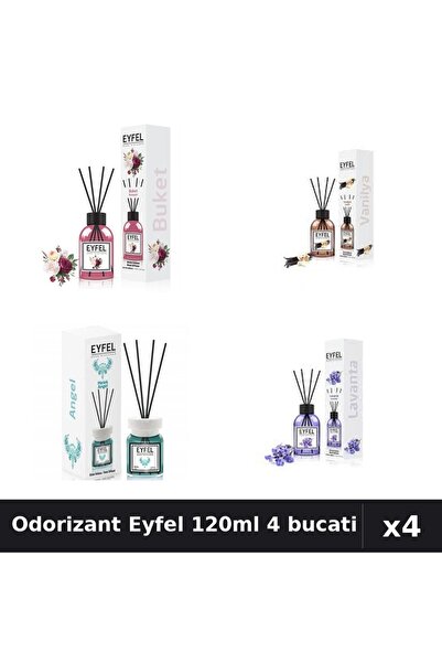 Eyfel Set 4 Odorizant Camera Betisoare 120ml - Angel, Bouquet, Lavanda, Vanilie