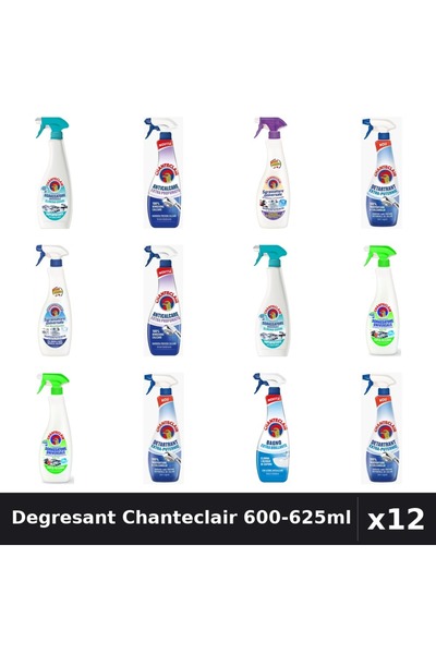 Chanteclair Set 12 Degresant Universal 600-625ml - 7 Arome, Anti-Miros, Lavan...