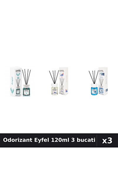 Eyfel Set 3 Odorizant Camera Betisoare 120ml - Angel, Orhidee, Cool Water